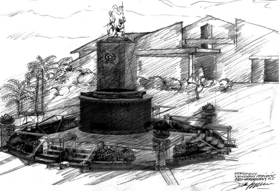 sketch of monumen veteran